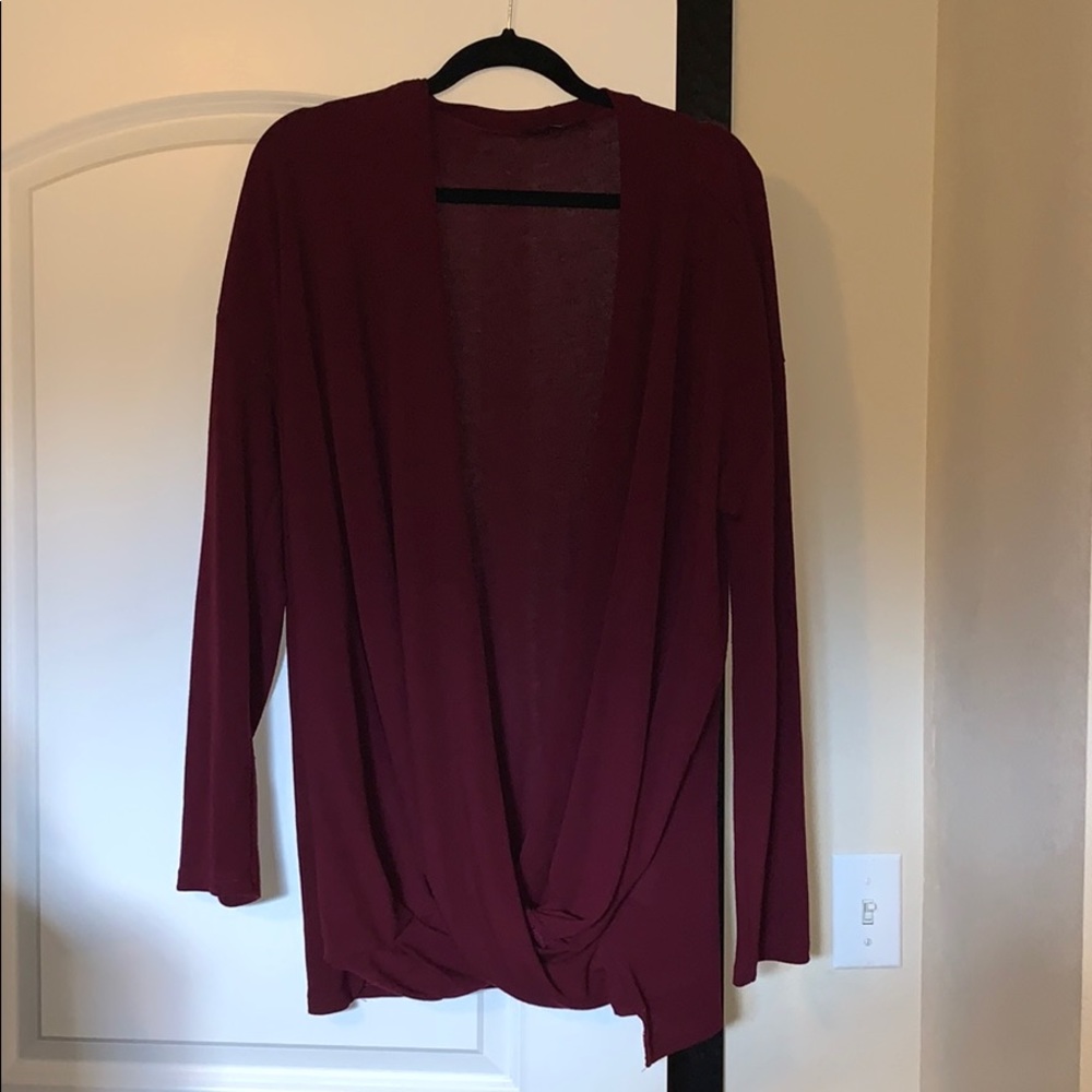 Burgundy cardigan 2x